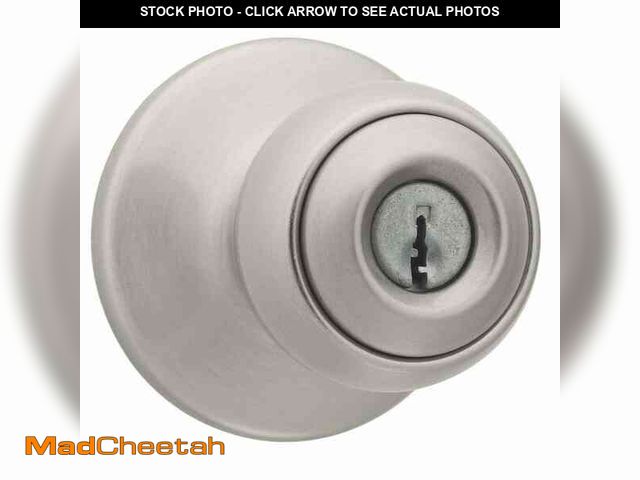 Lot 74-14314749 - Kwikset Polo Satin Nickel Keyed Entry Door Knob Featuring Microban Antimicrobial Technology - UNUSED