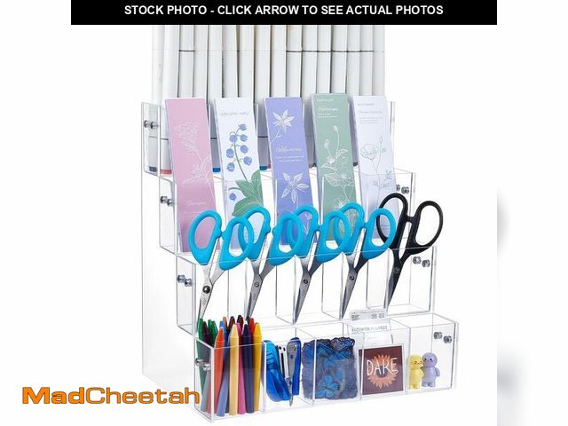 Lot 74-13549674 - UNICRAFTALE 4-Tier Acrylic Pen Holder Display Stand 20-Slot Clear Pen Organizer Storage Desk Art Sup...