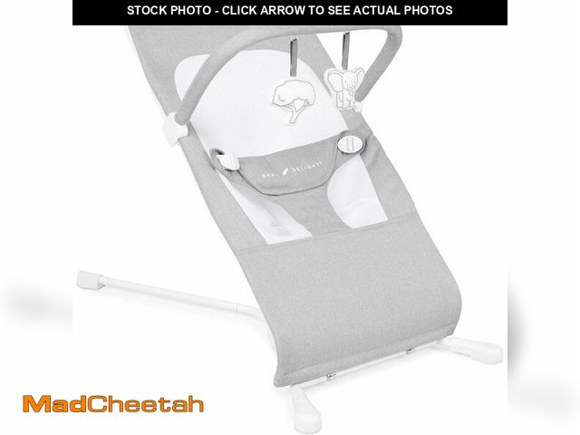 Lot 74-13733551 - Baby Delight Highland Baby Bouncer | Infant | 0 - 6 Months | 3-Position Recline | Pebble Grey - USED