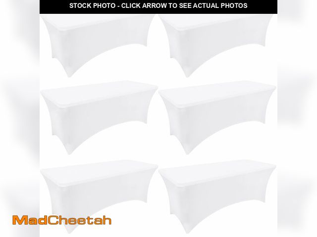 Lot 74-14211500 - Moosfor Spandex Elastic Fitted 4FT Rectangle Tablecloth 6 Pack, Stretch Washable Reusable Table Cove...