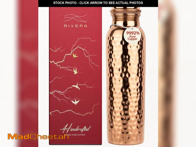 Lot 74-12312337 - Rivera 99.92% LAB TESTED Pure Copper water bottle, PTFE &amp; PFOA Free, Leakproof &amp; Joint free,...