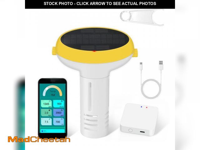 Lot 74-12222675 - Yewhick Smart Pool Monitor with Gateway, Profession Salt Water Pool Testing kit for Swimming Pool, 7...