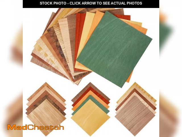 Lot 74-12308572 - Juexica 30 Pcs 7.9" x 7.9" Wood Veneer Sheets Variety Pack Square Wood Veneers for Marquetry, Inlay,...