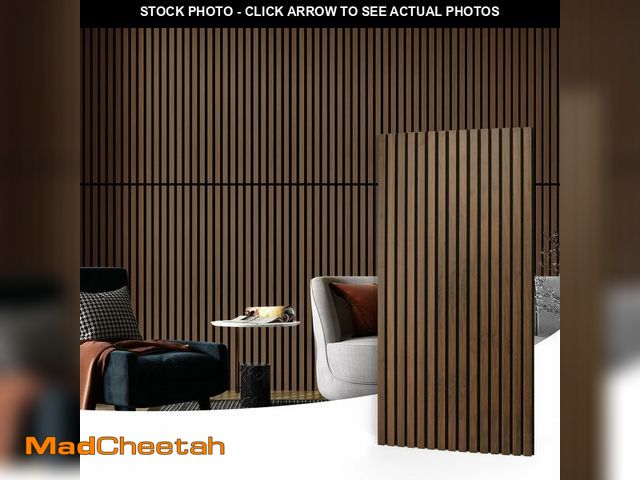 Lot 74-12570575 - Art3d 4 Pack 47.2 x 23.6in. Wood Slat Acoustic Panels for Wall and Ceiling - 3D Fluted Sound Absorbi...