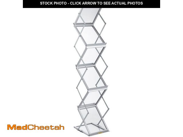Lot 74-14193269 - SKYSHALO Foldable Magazine Display Rack, 6-Pockets Pop-Up Brochure Display Stand, Double-Sided Displ...