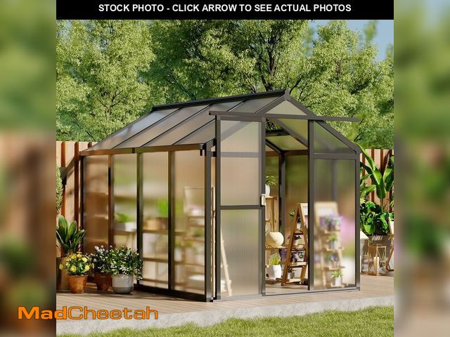 Lot 74-13672313 - 6x8 FT Polycarbonate Greenhouse Panels ONLY for Outdoor Large Aluminum Walk-in Greenhouse for Sunroo...