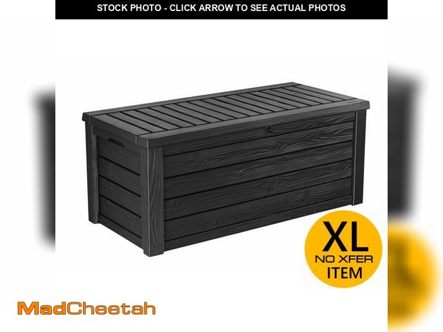 Lot 74-13673593 - Keter Westwood 150 Gallon Resin Large Outdoor Storage Box for Patio Furniture, Outdoor Cushions, Gar...