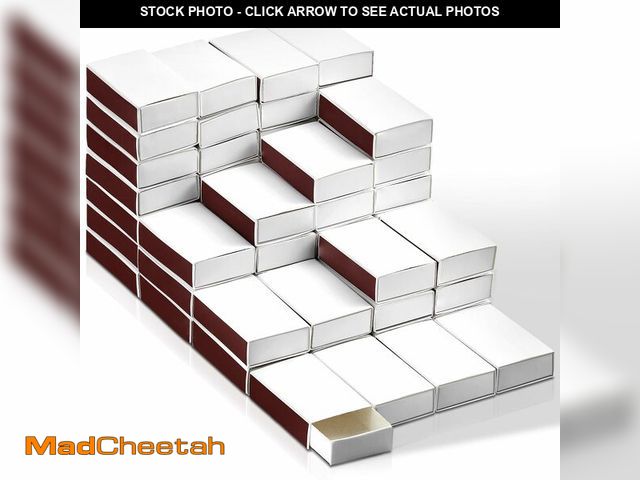 Lot 74-12608195 - Threlaco 60 Pcs Blank Matches Containers DIY Storage Boxes for Guests Wedding Bridal Shower Baby Sho...