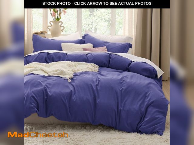 Lot 74-12698705 - Bedsure Skipper Blue Duvet Cover King Size - 3 Pieces Prewashed Cotton-Like Extra Soft Bedding Set, ...