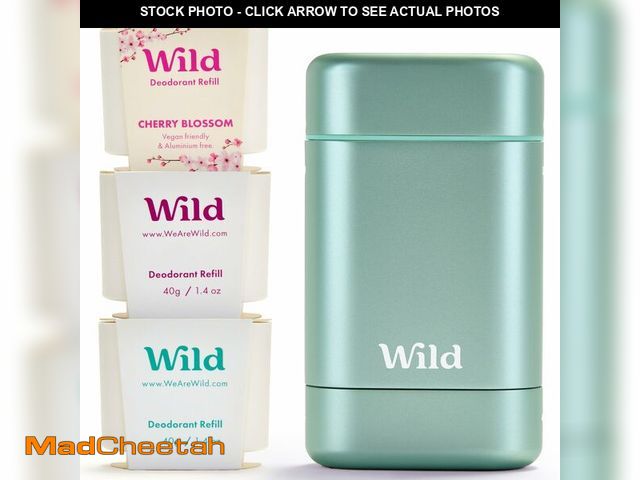 Lot 74-13721407 - Wild Aluminum Free Deodorant Starter Kit - Refillable Stick Deodorant with Aqua Applicator Case &amp...