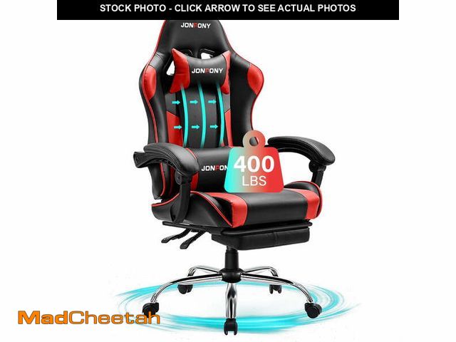 Lot 74-14588715 - JONPONY Big and Tall Gaming Chair, Ergonomic Design, Gamer Chair PU Leather with Footrest and Lumbar...