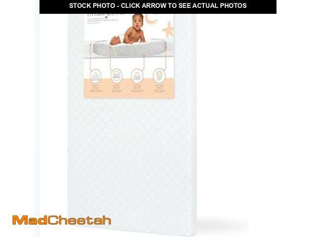 Lot 74-13733667 - Dream On Me Holly 2-in-1 Mini &amp; Portable Crib Mattress (38"x 24"x 3"), Dual Sided, Vinyl Waterpr...