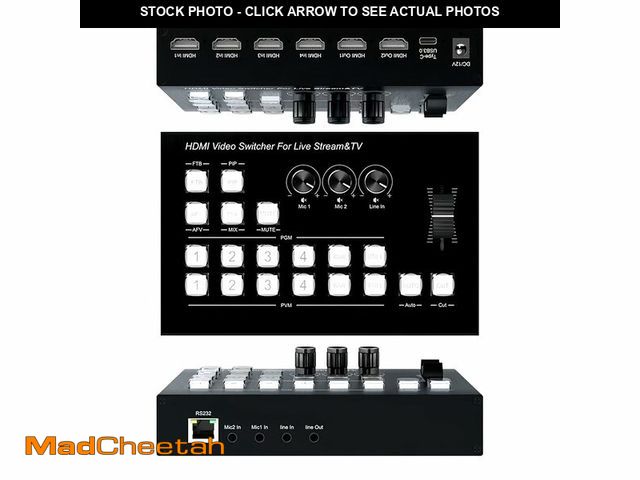 Lot 74-13961211 - HDMI Video Switcher 4HDMI Input 2HDMI Output 4K Multi Camera Live Streaming Seamless Switch with 2MI...