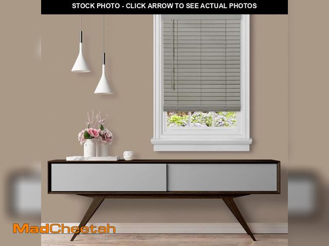 Lot 74-12141493 - Cordless Room Darkening Plantation Blind - 31 Inch Width, 64 Inch Length, 2" Vinyl Slat Size - Grey ...
