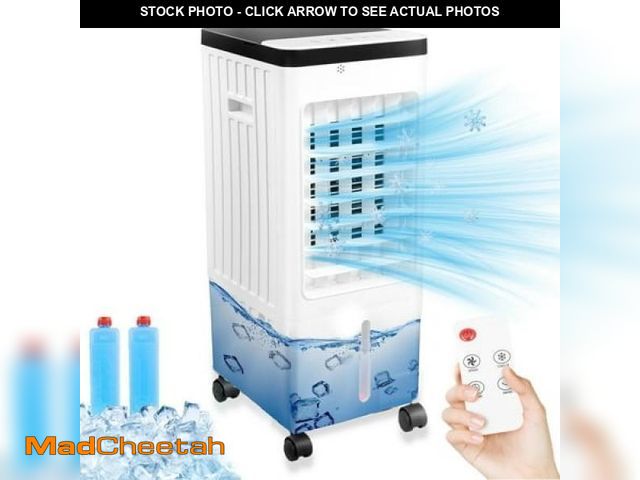 Lot 74-12271385 - Fixartoo 70W Evaporative Movable Cooler Fan  Portable Air Cooler W/ 10L Water Tank 3 Wind Speeds  8h...