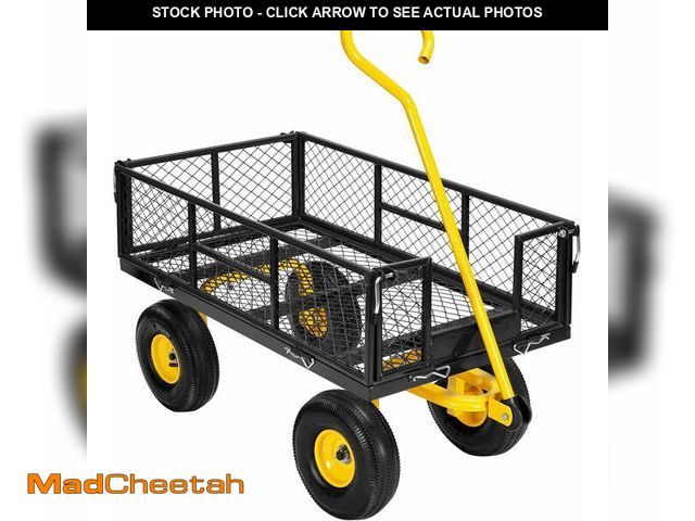 Lot 74-14086192 - SPECSTAR Mesh Steel Garden Cart 880lb. Capacity, 38" x 21" with Removable Sides and 10 inch Wheels -...