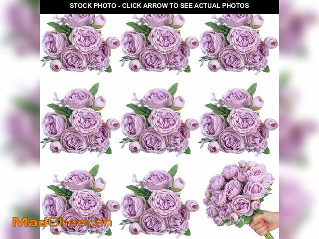 Lot 74-14215656 - Yuxung 8 Bundles Artificial Peonies Flowers Boho Faux Flowers Arrangements Artificial Centerpiece Sp...