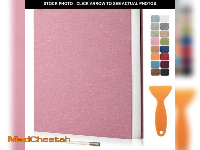 Lot 74-14061454 - Large Photo Album Self Adhesive Scrapbook Album for 4Ãâ6 8Ãâ10 Pictures DIY Magnetic Linen Cov...