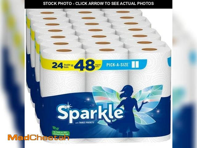 Lot 74-12760489 - Sparkle Pick-A-Size Paper Towels, 24 Double Rolls = 48 Regular Rolls, Everyday Value Paper Towel wit...