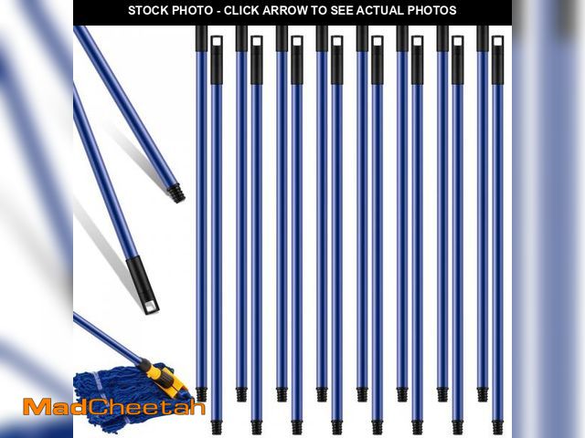 Lot 74-12131594 - Gisafai 20 Pcs Broom Handle with Threaded Tip Powder Coated Broom Handle Metal Cleaning Pole with Pl...