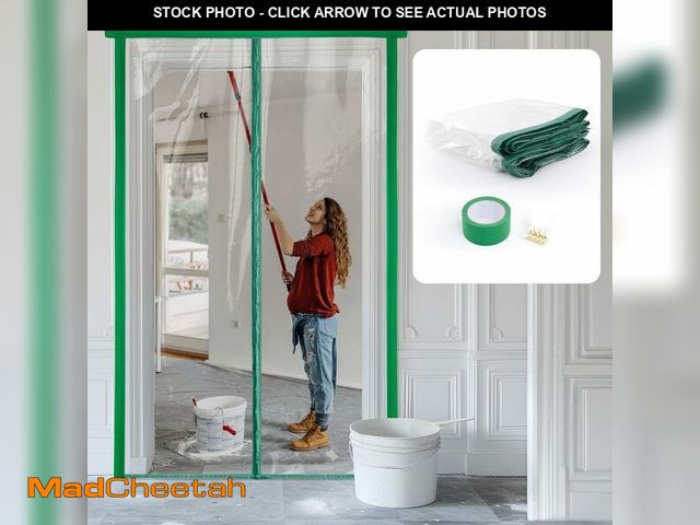 Lot 74-13624151 - Dust Barrier - Plastic Zipper Door Dust Protection Kit - Construction Door Cover with Zipper Magnect...