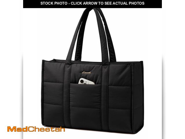 Lot 74-12714344 - LOVEVOOK Laptop Bag for Women, Puffer Tote Bag for Work 15.6 Inch Large Computer Briefcase for Teach...