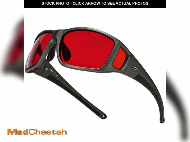 Lot 74-13630863 - TIJN Sleep Glasses for Blue &amp; Green Light Blocking,Red Lens Dual AR Coating,Wraparound Oversized...