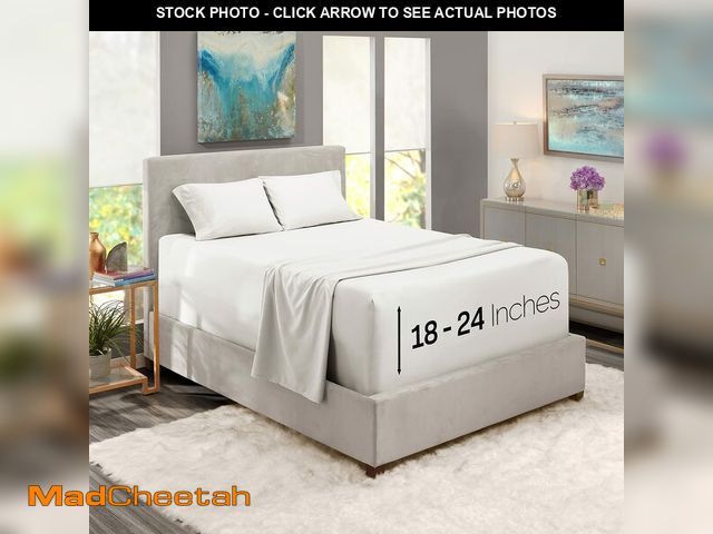 Lot 74-14300181 - Nestl King Size Sheet Set, 4 Piece Extra Deep Pocket (18-24 inches), Microfiber, Hotel Luxury, Soft,...