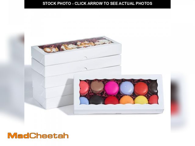 Lot 74-11551755 - JCXPACK 24PCS 12 x 5 x 1.5 inches Auto-Popup One Piece Premium Macaron Boxes for 12, Cookie Boxes fo...
