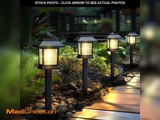 Lot 74-14048427 - Greluna Solar Lights Outdoor,12 Pack 3000K Waterproof Auto On/Off Solar Pathway Lights for Your Gard...