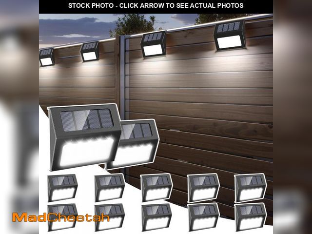 Lot 74-12051353 - Otdair Solar Lights Outdoor Waterproof, Solar Fence Lights Auto On/Off, Bright LED Outdoor Lighting ...