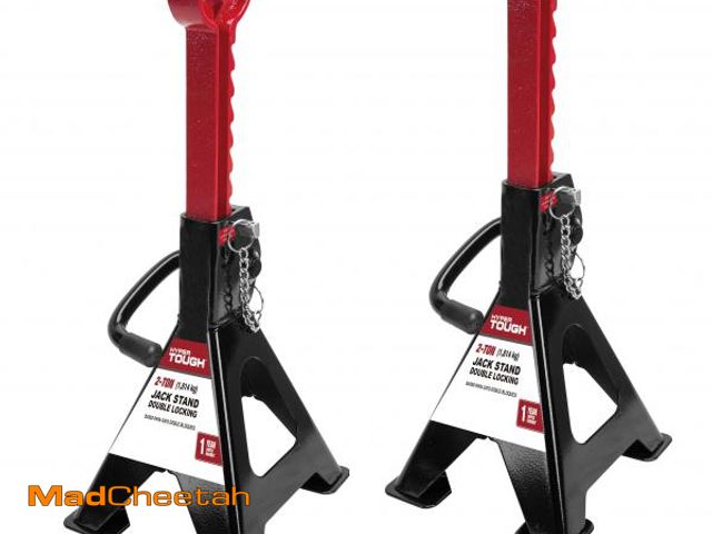 Lot 74-12533294 - Hyper Tough T42001C 2 Ton Steel Jack Stands, Black, 1 Pair - UNUSED