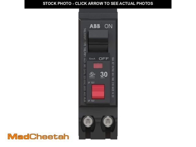 Lot 74-14074665 - ABB 30 Amp 1-Pole Ground Fault Plug-On Neutral Circuit Breaker with Self-Test (THQL1130PGFTA) - UNUS...