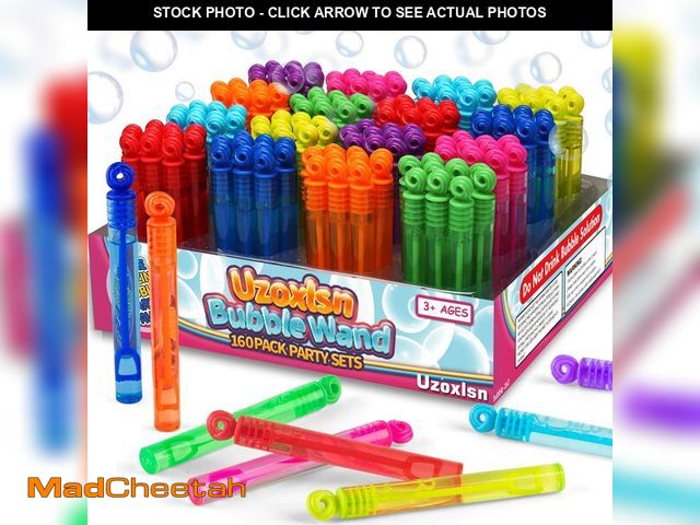 Lot 74-12599406 - 160 Pcs 8 Colors Mini Bubble Wand Bulk Assortment for Kid, Party Favors Toy for Carnival Prizes, Pin...
