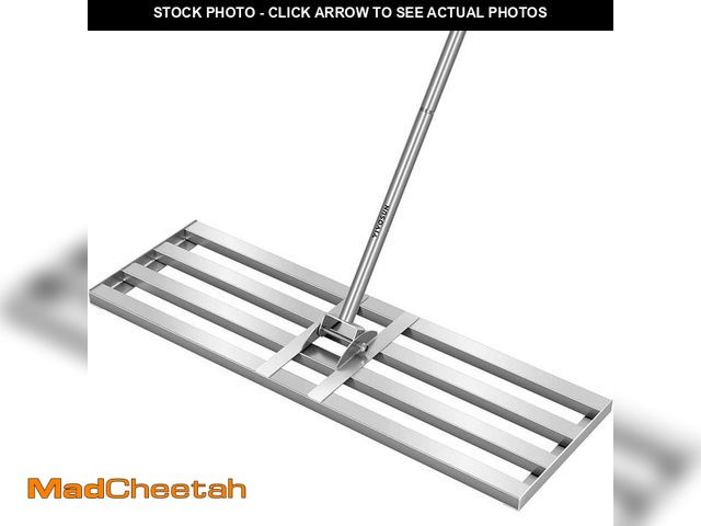 Lot 74-14306625 - VIVOSUN 72 in. x 30 in. x 10 in. Stainless Steel Lawn Leveling Rake with Handle for Smooth Soil - UN...