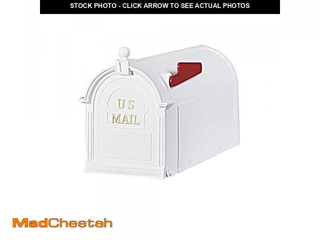 Lot 74-12132607 - Postal PRO Ambrose White Post Mount Mailbox - USED