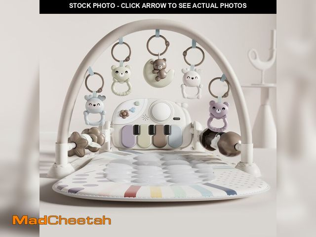 Lot 74-12713453 - Jovow Baby Gym with Kick and Play Piano, Baby Play Mat Tummy Time Activity Gym Mat with 5 Infant Sen...