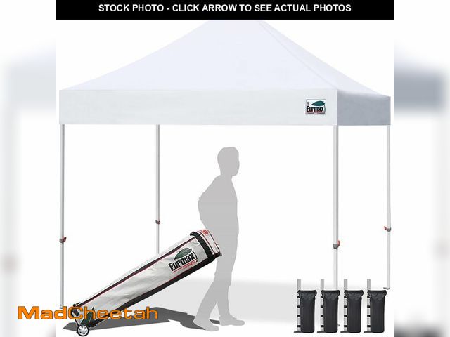 Lot 74-14613901 - Eurmax USA 10x10ft Pop Up Canopy,Commercial Instant Tent for Outdoor Events,Patented No-Tip Rolling ...
