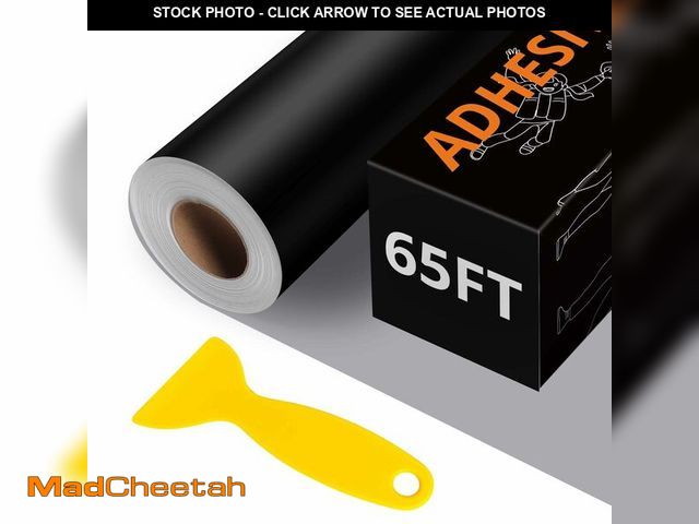 Lot 74-12701837 - HTVRONT Black Permanent Vinyl - 12" x65FT Matte Black Permanent Adhesive Vinyl Roll Compatible with ...