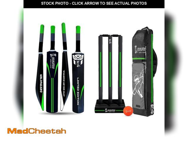 Lot 74-12481194 - Cockatoo Destructor Cricket Set, Bat (30.5"x4.0"), 3 Stumps, 1 Tennis Ball, Size-5, for Ages 8-12 - ...