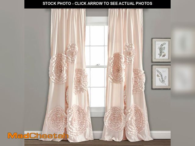 Lot 74-13952009 - Lush Decor Serena Light Filtering Window Curtain Panel, Single, 54" W x 84" L, Blush - Drapes - Flor...