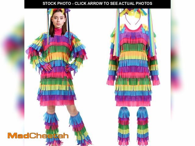 Lot 74-12970924 - Cotwinter 3 Pcs Halloween Costume Pinata for Women Multicolored PiÃÂ±ata Dress Headband Leg Warmers...