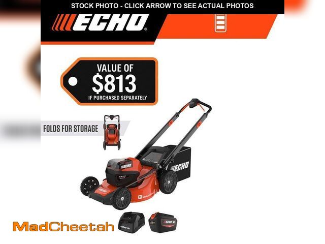 Lot 74-14290780 - ECHO 21 in. 56-Volt Cordless Battery Walk Behind Push Lawn Mower with 5.0 Ah Battery and Standard Ch...