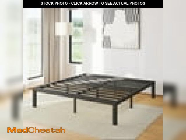 Lot 74-12480504 - Comasach 14 Inch King Bed Frame Easy Assembly No Box Spring Needed Heavy Duty Metal Platform King Si...