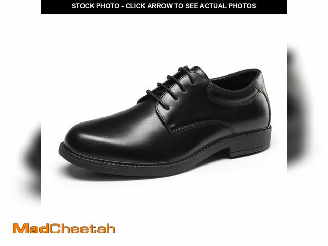 Lot 74-14295377 - Bruno Marc Men's Non Slip Work Shoes Restaurant Resistant Dress Derby Shoes,Size 12,All Black-Pu,BMU...