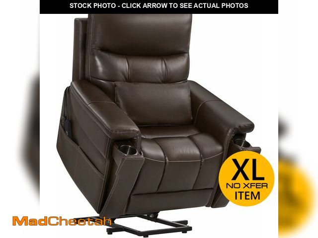 Lot 74-14244839 - CHITA Power Lift Recliner Chair for Elderly with Power Headrest, Genuine Leather Electric Lift Chair...