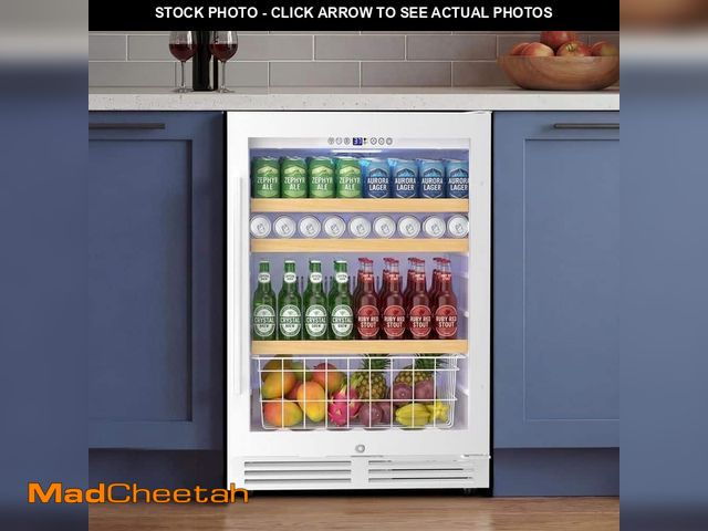 Lot 74-14242858 - *BENT GRATE* 23.5 in. Single Zone 230-Can Beverage Cooler in White Built-In Mini Refrigerator 4.9 cu...