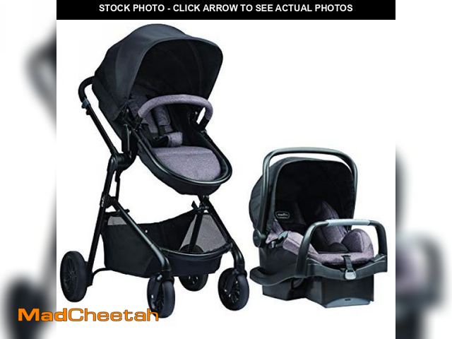 Lot 74-12396617 - Evenflo Pivot Modular Travel System with LiteMax Infant Car Seat (Casual Gray) - UNUSED