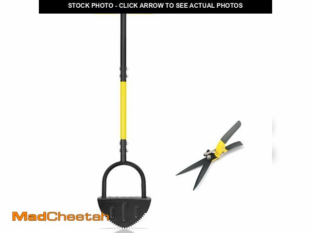 Lot 74-13958805 - Byhager Professional Edge Lawn Tool, Heavy Duty Steel Half Moon &amp; Saw-Tooth Blade for Clean Bord...