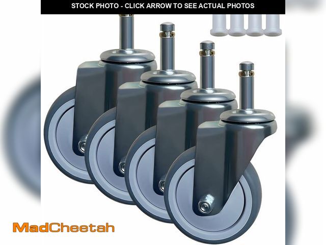 Lot 74-12667669 - BAISASY 4 Inch Stem Caster Wheels, 7/16-Inch Stem Diameter TPR Replacement Casters Set of 4, Heavy D...